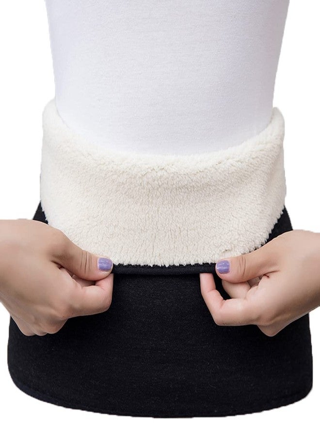 PURFUN Thermal Fleece Lining Abdomen Back Warmer Belt Men Women Winter Dance Yoga Waistband Elastic Waist Binder Lumbar Support Belt Rheumatic Back Pain Brace Abdominal Stomach Kidney Warmer Protector Band - Image 1
